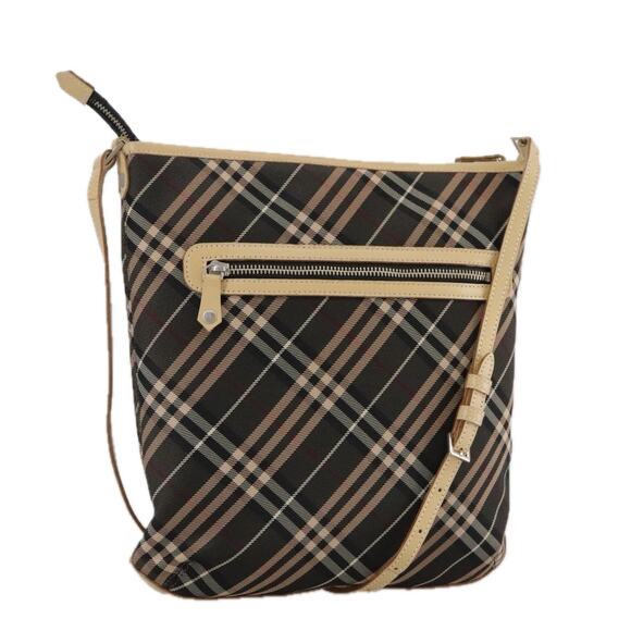 Burberry Nova Check Blue Label Shoulder Bag Canvas Brown - Picture 1 of 16